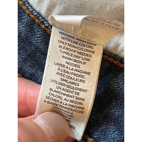 BP Denim Blue Medium Wash‎ Cotton Blend A Line Raw Hem Mini Skirt Size 28 - Picture 10 of 11